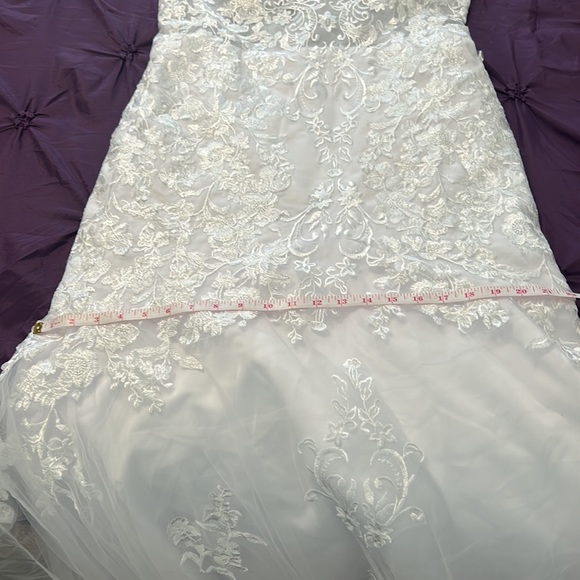 Women’s Tulle Lace Beach wedding dress for bride. Chiffon Boho/ Bohemian size 12 - Picture 10 of 15